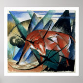 Rode stier (gouache op papier) poster (Voorkant)