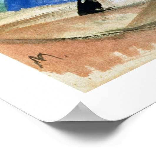 Rode stier (gouache op papier) poster (Hoek)