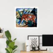 Rode stier (gouache op papier) poster (Thuiskantoor)