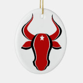 Rode stier met ster keramisch ornament (Rechts)