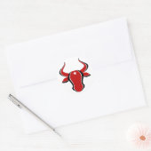 Rode stier met ster ronde sticker (Envelop)