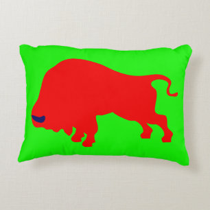 Rode stier Sierkussen Decoratief Kussen