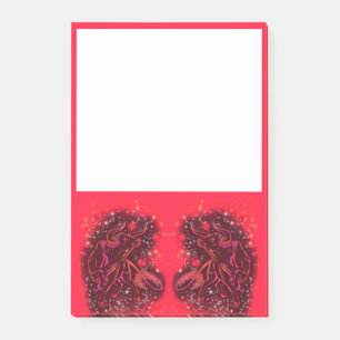Rode stieren die op de Sterrennacht lopen Post-it® Notes