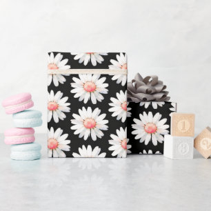 Rode Stip-Madeliefjes Cadeaupapier