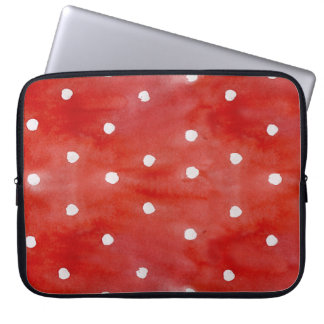 Rode stip, waterverf naadloos patroon. laptop sleeve