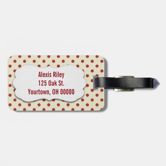 rode stippen bagagelabel (Achterkant horizontaal)