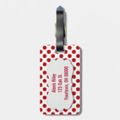 rode stippen bagagelabel (Achterkant verticaal)