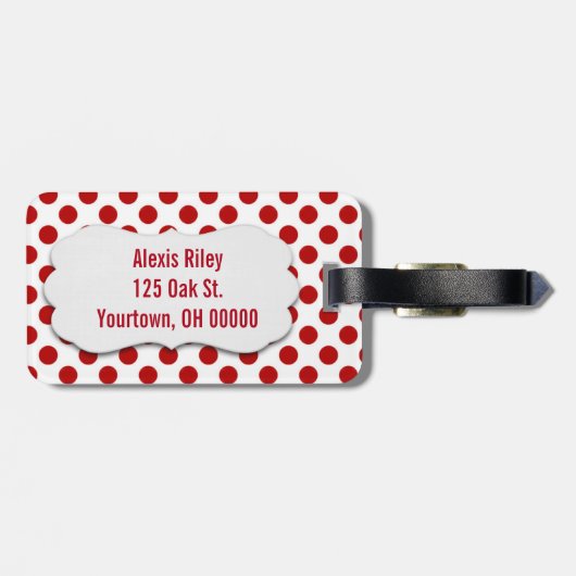 rode stippen bagagelabel (Achterkant horizontaal)