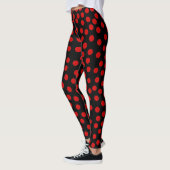Rode stippen die u kiest voor achtergrondkleur leggings (Links)