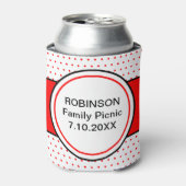 Rode Stippen familie picknick datum Blikjeskoeler (Blikje Voorkant)