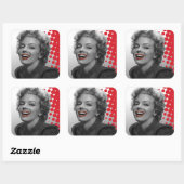 Rode Stippen Marilyn Vierkante Sticker (Vel)