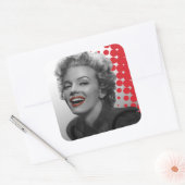 Rode Stippen Marilyn Vierkante Sticker (Envelop)