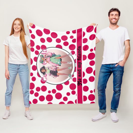 Rode stippen op een witte achtergrond fleece deken (In situ)