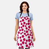 Rode stippen op een witte achtergrond schort (Gedragen)