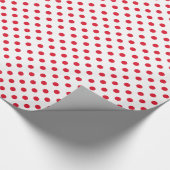 Rode stippen op wit (aangepaste kleur) cadeaupapier (Hoek)