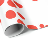 Rode Stippen op wit Cadeaupapier (Rol Hoek)