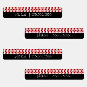 Rode Stippen School Klasse Naam Nummer Labels