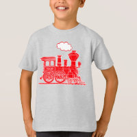 Rode stoomlocomotief jouw naam kinder t-shirt