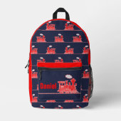 Rode stoomtrein kinder genoemd bedrukte rugzak (Voorkant)