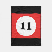 Rode Streep Biljart Pool Ball #11 Matching Group Fleece Deken (Voorkant)