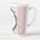 Rode streep en waterverf met kerstmis latte mok (Rechts)