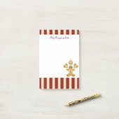 Rode Streep Kerst Koekje Schattige Gemberkoek Man Post-it® Notes (Op bureau)