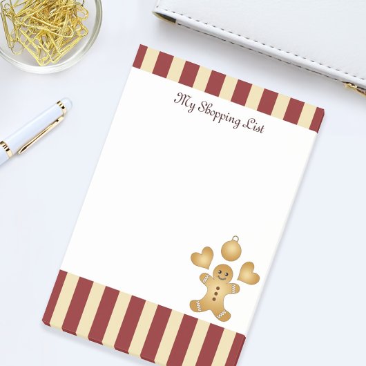 Rode Streep Kerstkoek Schattige Gemberkoek Man Post-it® Notes