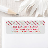 Rode Streep Vrolijk Kerstfeest Helder Etiket (Insitu)