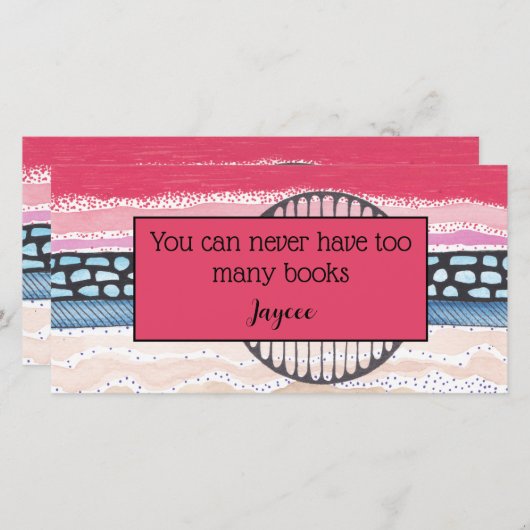 Rode strepen, gemengde media, gepersonaliseerd boe bedankkaart (Voorkant / Achterkant)