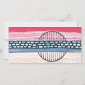 Rode strepen, gemengde media, gepersonaliseerd boe bedankkaart (Achterkant)