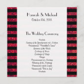 Rode strepen, glazige strips, lijnen, bruiloft programma (Voorkant)