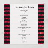 Rode strepen, glazige strips, lijnen, bruiloft programma (Achterkant)