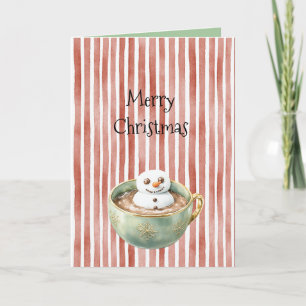 Rode Strepen Kerst Happy Marshmallow in Cacao Kaart