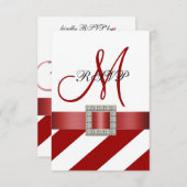 Rode Strepen, Lint, Initieel Trouw RSVP (Voorkant / Achterkant)