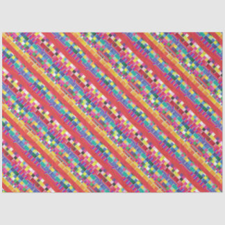 Rode strepen, strepen en kleurrijke pixels tissuepapier