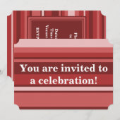 Rode strepen-uitnodiging kaart (Voorkant / Achterkant)