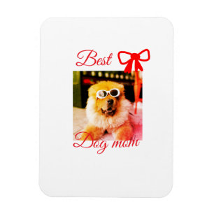 Rode strik beste hond mama papa foto hond/huisdier magneet