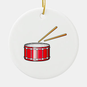 rode strik grafisch met stokken keramisch ornament