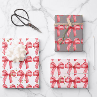 Rode strik schattig inpakpapier. Cadeauverpakking. Inpakpapier Vel