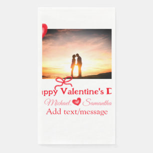 Rode strik valentijnsdag foto naam hart liefde toe servet