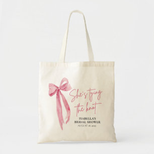 Rode Strik Verloofde Krijgt de Knoop Aan Trouwdag Tote Bag