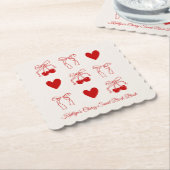 Rode Strikkerel Cherry Zoete Bachelorette Feest Kartonnen Onderzetters (Gebogen)