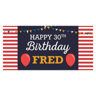 Rode stripballonnen grote vogelbanner