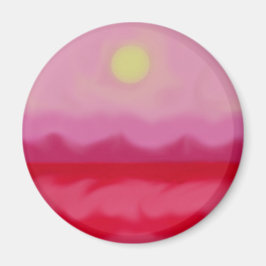 Rode Sunset Ocean Magneet