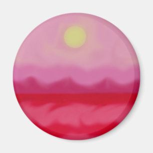 Rode Sunset Ocean Magneet