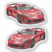 Rode Supercar-Sticker Sticker (Voorkant)