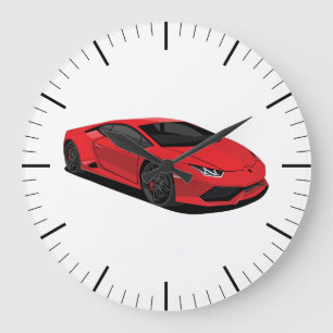 Rode Supercar wandklok Grote Klok