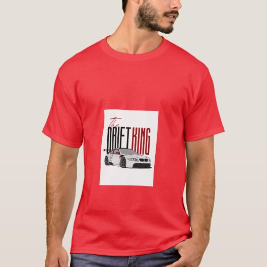 Rode t-shirt drift king (Voorkant)