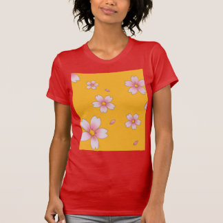 Rode T-shirt met bloemen