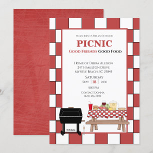 Rode tafelkleed picknick BBQ buiten grill Kaart